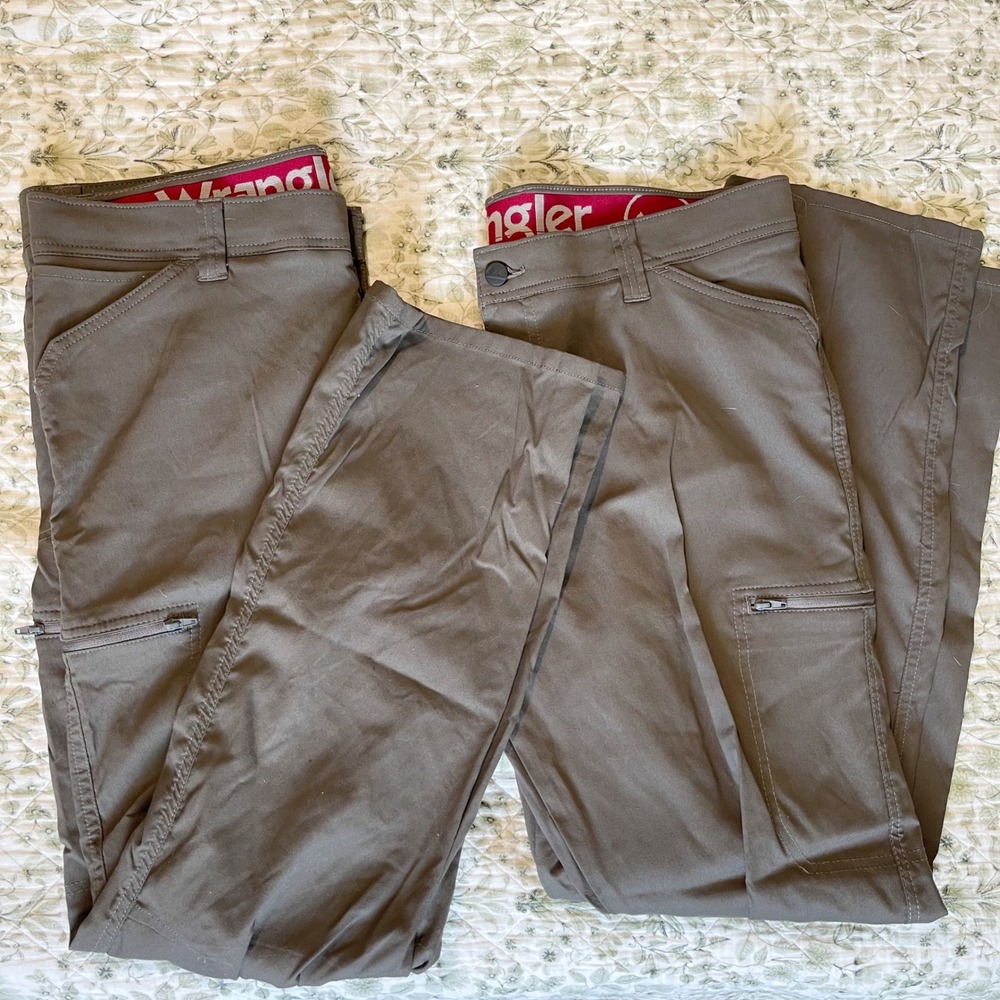 Wrangler ATG All Terrain Gear Mens Gray Straight Leg Cargo Pants 36x30 Stretch